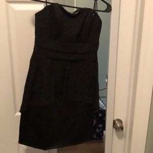 Guess black satin and lace mini dress